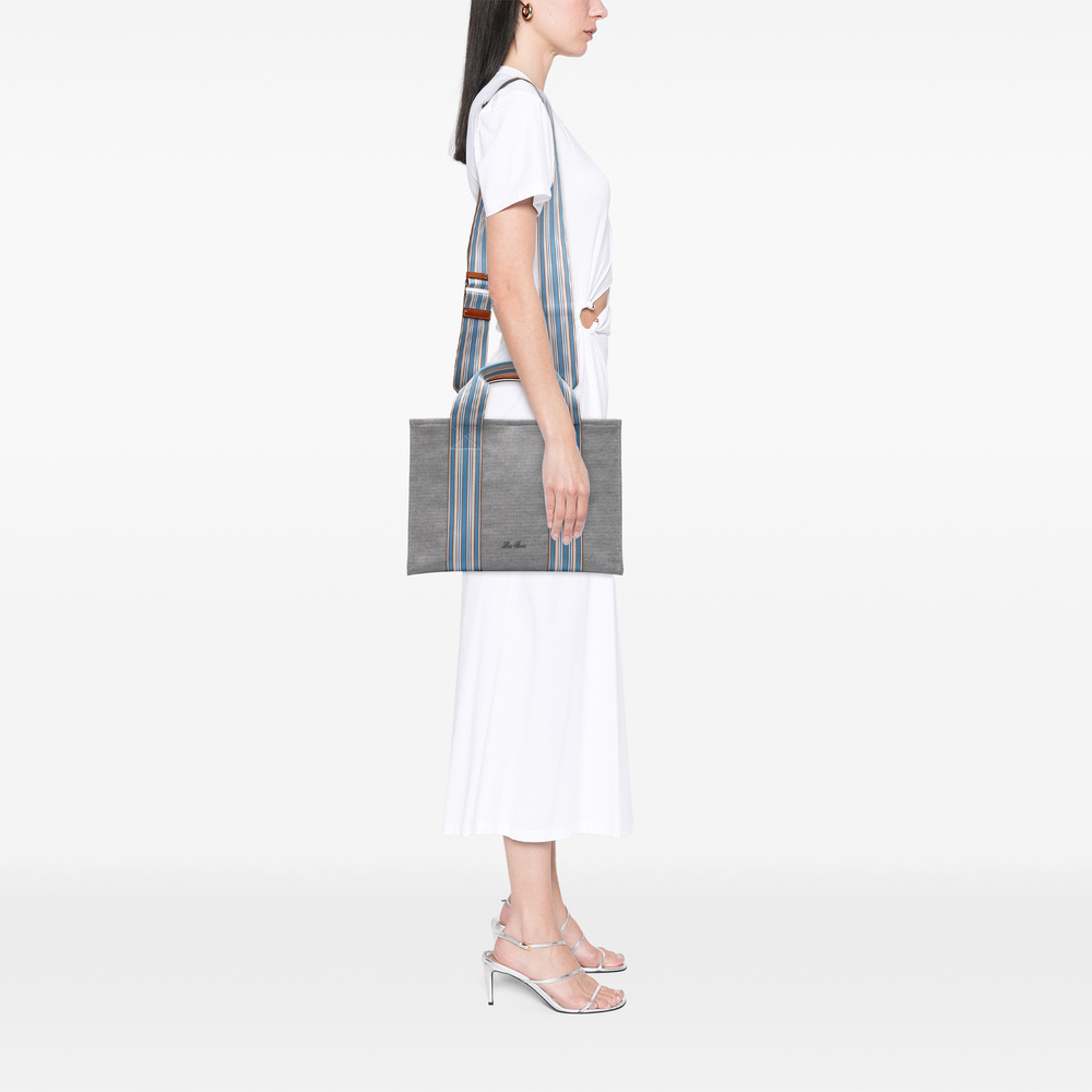 Pre-Loved Loro Piana Canvas The Suitcase Stripe Tote - Picture 6 of 7